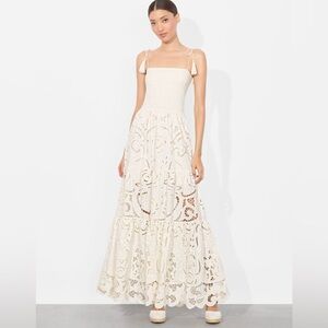 Alice + Olivia Cream Lace Maxi Dress